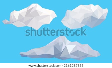 Cloud polygon icon set, triangle and geometric shape , vector and illustration. can use for gaming template or banner