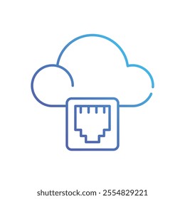 Cloud Port vector icon stock illustration