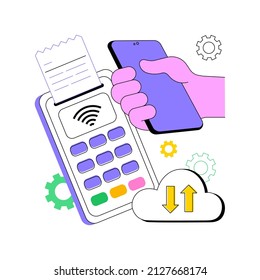 Cloud POS abstract concept vector illustration. Retail software, cloud-based POS, sales management, point of sales system, sale and transaction data storage, EPOS equipment abstract metaphor.