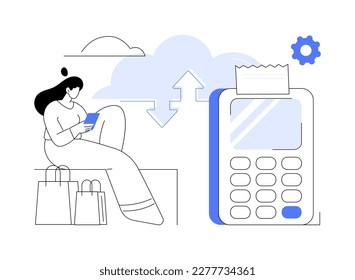 Cloud POS abstract concept vector illustration. Retail software, cloud-based POS, sales management, point of sales system, sale and transaction data storage, EPOS equipment abstract metaphor.