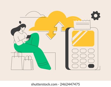 Cloud POS abstract concept vector illustration. Retail software, cloud-based POS, sales management, point of sales system, sale and transaction data storage, EPOS equipment abstract metaphor.