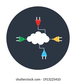 
Icono de potencia en la nube, vector redondeado plano editable 