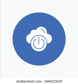 Cloud, Power, Network, Off white glyph icon