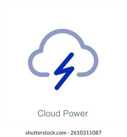 Cloud Power and storage icon concept