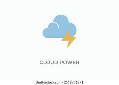 Cloud Power, Vektorsymbol oder Logo-Illustration