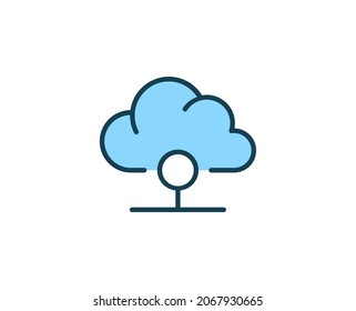 Cloud premium line icon. Simple high quality pictogram. Modern outline style icons. Stroke vector illustration on a white background. 
