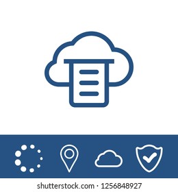 Cloud Print icon, vector illustration