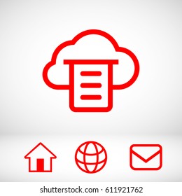 Cloud Print icon, vector illustration