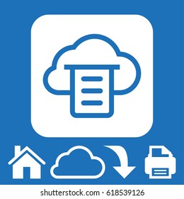 Cloud Print icon, vector illustration