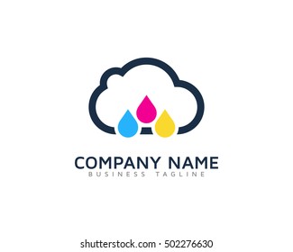 Cloud Print Logo Design Template