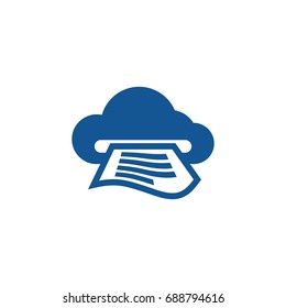 cloud print vector icon logo