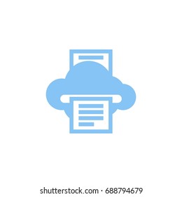 cloud print vector icon logo