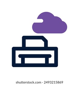 cloud printer icon. vector dual tone icon for your website, mobile, presentation, and logo design.