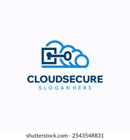 Cloud privacy logo design template. Software security and protection concept. Creative vector symbol.