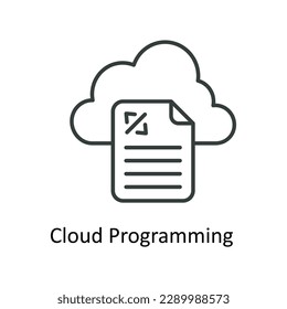 Cloud Programming  Vector    outline Icons. Simple stock illustration stock