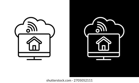 Cloud Property Dashboard White Icon Set Design