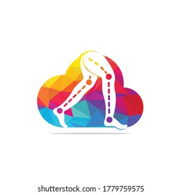 Cloud Prosthetic Legs Logo Template Design. Orthopedic and Physiotherapy clinic vector design.