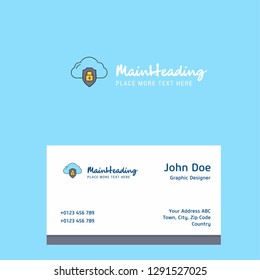 Cloud protected  logo Design with business card template. Elegant corporate identity. - Vector