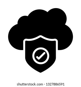 cloud protection glyph icon