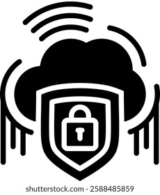 Cloud Protection Icon Element For Design