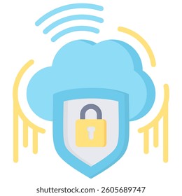 Cloud Protection Icon Element For Design