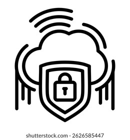 Elemento de icono de protección de nube para diseño