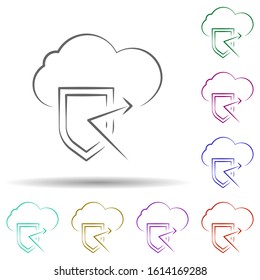 Cloud Protection Icon. Element Of Multi Color Cloud Technology Icon For Mobile Concept And Web Apps. Detailed Cloud Protection Icon Can Be Used For Web And Mobile On White Background