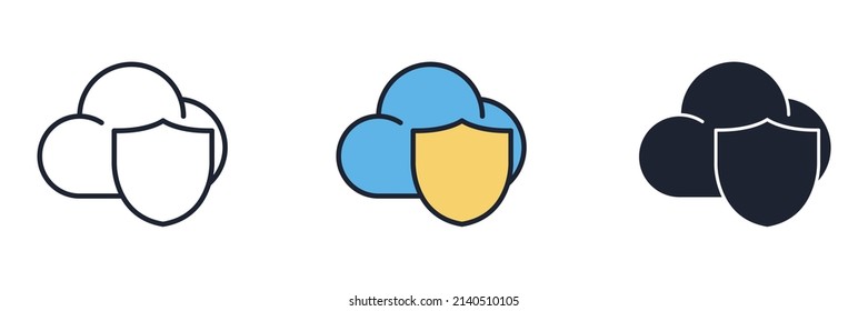 cloud protection icon symbol template for graphic and web design collection logo vector illustration