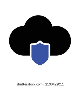 Cloud Protection Iconl.Cloud Símbolo.Simple ilustración plana vectorial para el diseño de su sitio web, logotipo, aplicación, interfaz de usuario.