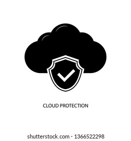 cloud protection icon,symbol and vector,Can be used for web, print and mobile