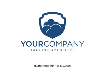 Cloud protection logo design concept