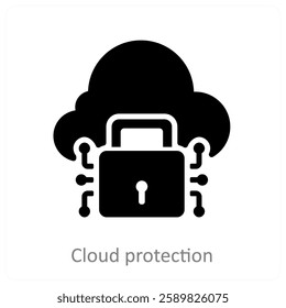 Cloud Protection and network icon concept