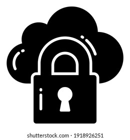 Cloud, Protection and security vector icons set cyber computer network business data technology