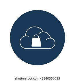Cloud purchase Vector Icon with trendy background colors that can easily edit or modify

