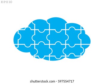 cloud puzzle, icon, vector illustration eps10