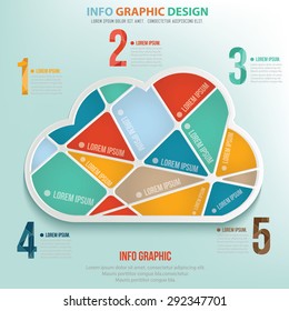 Cloud puzzle info graphic design,clean vector