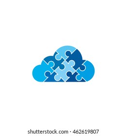 Cloud Puzzle Jigsaw Symbol Vector