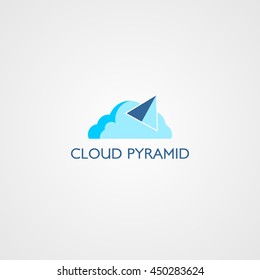 Cloud Pyramid Logo Design Template.