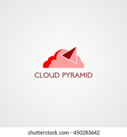Cloud Pyramid Logo Design Template.