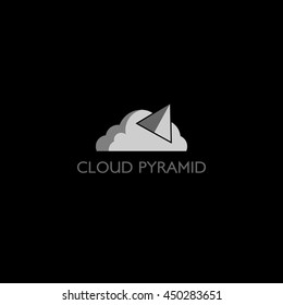 Cloud Pyramid Logo Design Template.