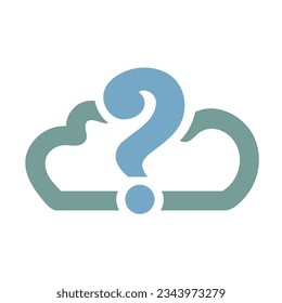 Cloud Query Flat Colorful Icon Isolate On White Background Vector Illustration | Seo Icons