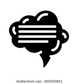 vector de icono de teclado de voz de comillas en la nube. signo de voz de cita en la nube. símbolo de contorno aislado ilustración negra