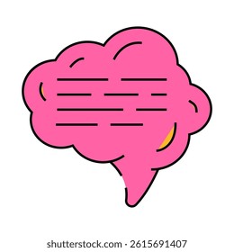 cloud quote speech line icon vector. cloud quote speech sign. isolated symbol illustration