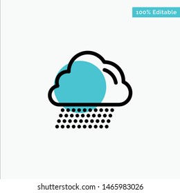 Cloud, Rain, Canada turquoise highlight circle point Vector icon. Vector Icon Template background