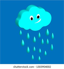 
cloud rain cartoon isolated vector silhouette