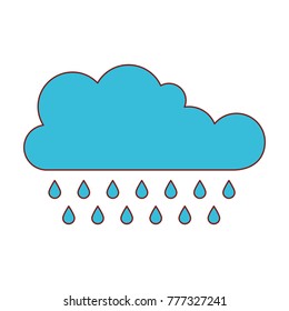 cloud with rain in colorful silhouette