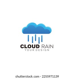 logotipo de plantilla de diseño de lluvia en nube para empresas