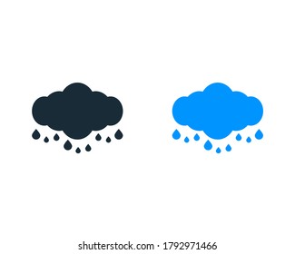 Cloud and Rain Drop Icon Vector Logo Template Illustration Design