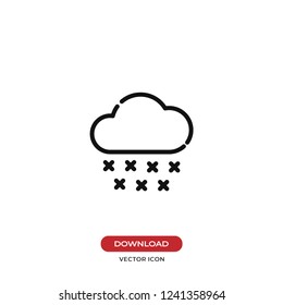 Cloud with rain drop vector icon
