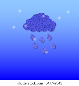 Cloud with rain drops.  Abstract background